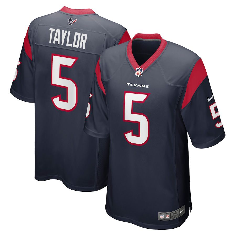 Men Houston Texans 5 Tyrod Taylor Nike Navy Game NFL Jersey